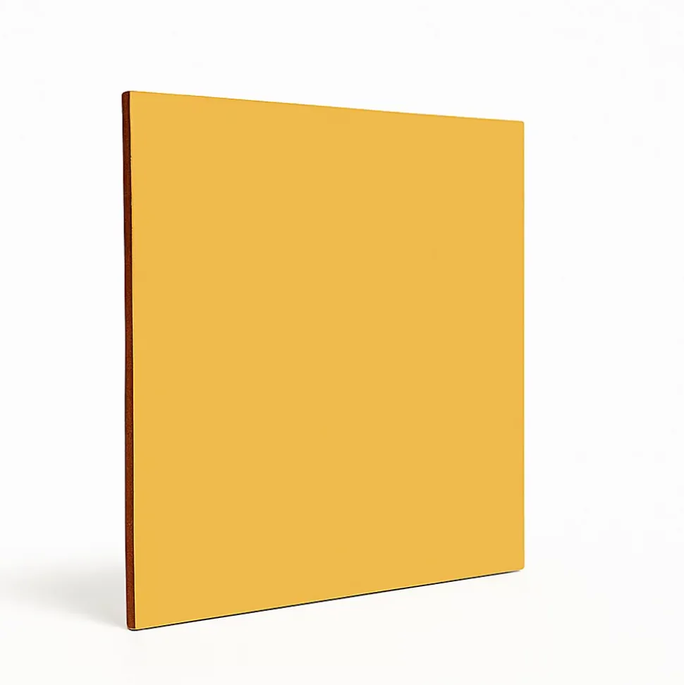 Faïence murale unie jaune moutarde satin L.20 x l.20 cm, Monocolor