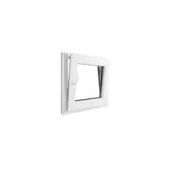Fenêtre 1 vantail oscillo-battante, tirant droit double vitrage GoodHome en PVC blanc l.65 x H.63 cm