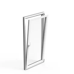 Fenêtre 1 vantail oscillo-battante, tirant droit double vitrage GoodHome en aluminium blanc l.43 x H.67 cm