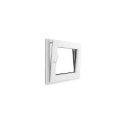 Fenêtre 1 vantail oscillo-battante, tirant droit double vitrage GoodHome en PVC blanc l.55 x H.63 cm
