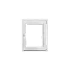 Fenêtre 1 vantail oscillo-battante, tirant droit double vitrage GoodHome en PVC blanc l.65 x H.78 cm