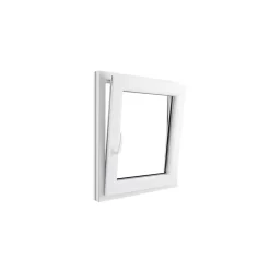 Fenêtre 1 vantail oscillo-battante, tirant droit double vitrage GoodHome en PVC blanc l.65 x H.78 cm