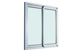 Fenêtre 2 vantaux coulissante double vitrage GoodHome en aluminium blanc l.123 x H.77 cm