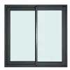 Fenêtre 2 vantaux coulissante double vitrage GoodHome en aluminium gris l.103 x H.122 cm