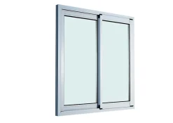 Fenêtre 2 vantaux coulissante double vitrage GoodHome en aluminium blanc l.143 x H.137 cm