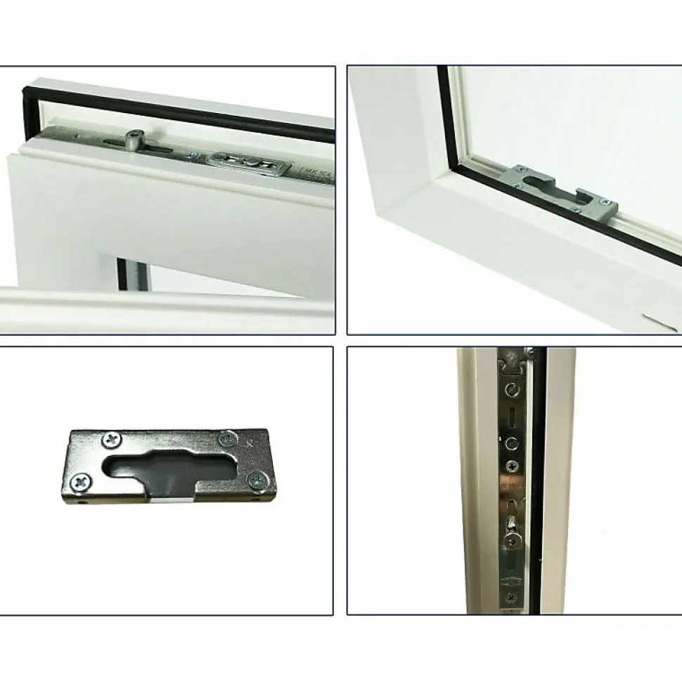 Fenêtre PVC - LxH 1100x600 mm -Triple Vitrage - Blanc -poignée à droite