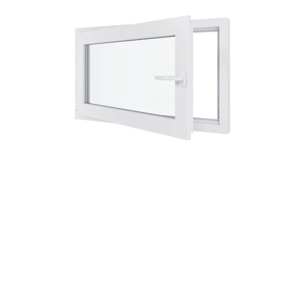 Fenêtre PVC - LxH 1100x600 mm -Triple Vitrage - Blanc -poignée à droite