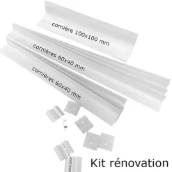 Fenêtre PVC blanc 2 vantaux hors tout H 156 x L 86 cm ouverture française pour pose rénovation
