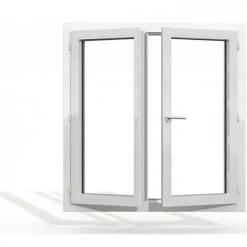 Fenêtre PVC blanc 2 vantaux hors tout H 156 x L 86 cm ouverture française pour pose rénovation