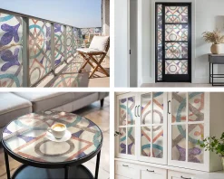 Film décoratif pour vitre Wallfluent 50x146 cm de protection d'intimité Mosaïques Colorées 1 rol.