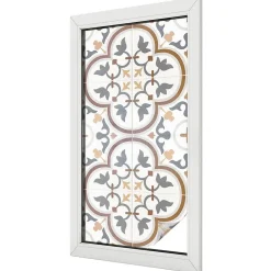 Film Ddépoli Autoadhésif Wallfluent 50x100 cm d'Intimité pour Fenêtre Rayures Ornements Carrelés 1 rol.