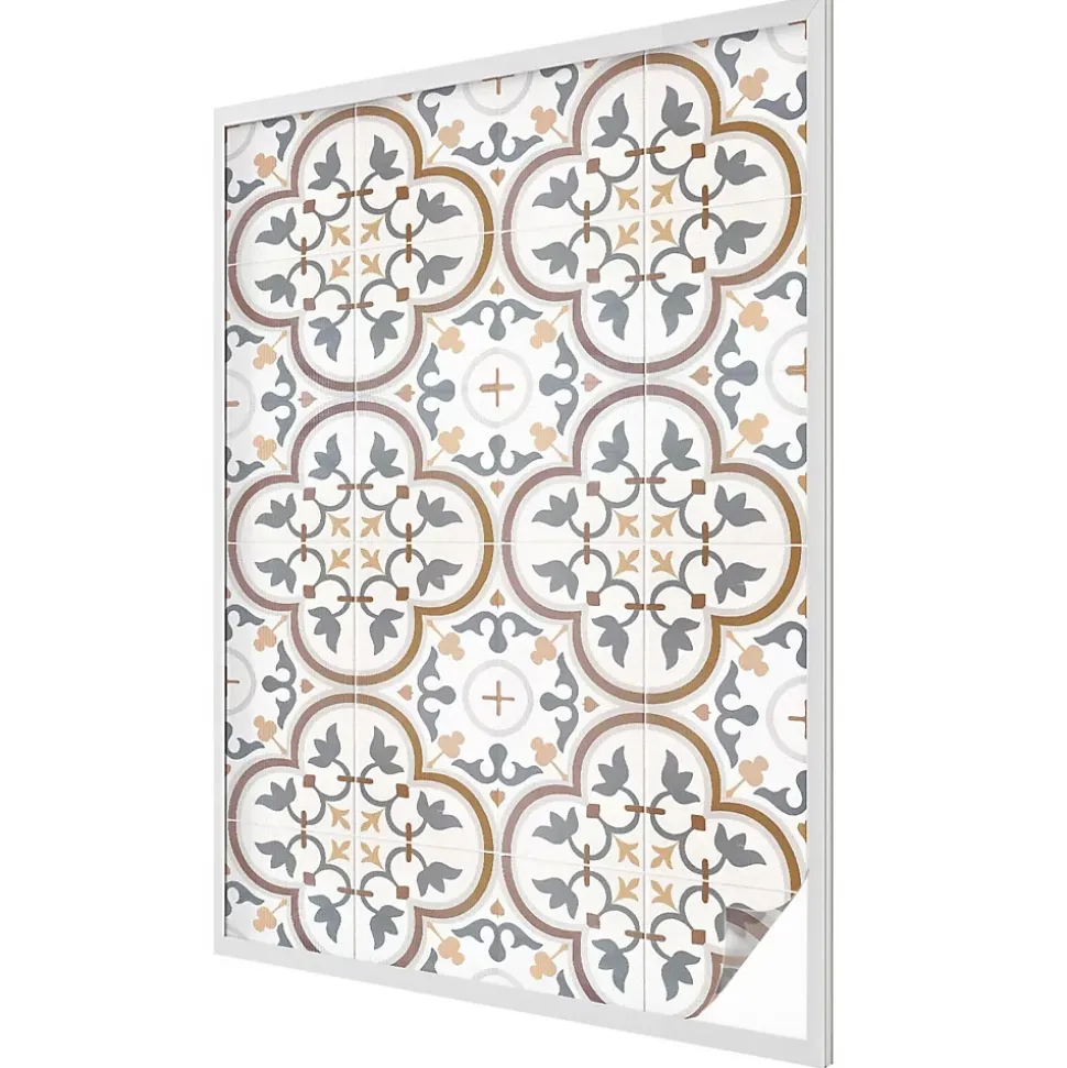 Film Ddépoli Autoadhésif Wallfluent 100x146 cm d'Intimité pour Fenêtre Rayures Ornements Carrelés 1 rol.