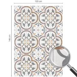 Film Ddépoli Autoadhésif Wallfluent 100x146 cm d'Intimité pour Fenêtre Rayures Ornements Carrelés 1 rol.