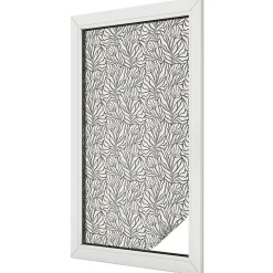 Film dépoli blanc adhésif Wallfluent 50x100 cm décoratif vitrail Feuilles Fleurs 1 rol.