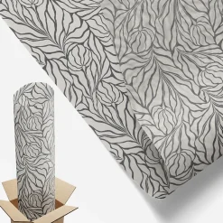 Film dépoli blanc adhésif Wallfluent 200x100 cm décoratif vitrail Feuilles Fleurs 1 rol.