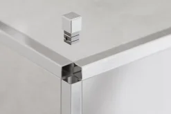 Finition angulaire rectifiée Ilcom PQS en acier inoxydable pour profils ArgentSatiné - 10 mm x 10 mm