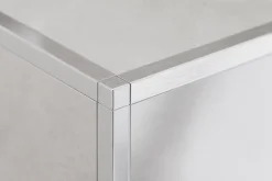 Finition angulaire rectifiée Ilcom PQS en acier inoxydable pour profils ArgentSatiné - 10 mm x 10 mm