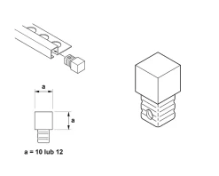 Finition angulaire rectifiée Ilcom PQS en acier inoxydable pour profils Cuivre poli - 10 mm x 10 mm