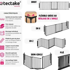 Grille de protection pour cheminée, barrière de sécurité enfant bébé