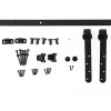 HOMCOM Kit de porte coulissante système galandage avec porte épaisseur 20-25 mm largeur max. 0,9 m charge max. 20 Kg acier noir
