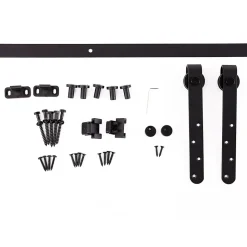 HOMCOM Kit de porte coulissante système galandage avec porte épaisseur 20-25 mm largeur max. 0,9 m charge max. 20 Kg acier noir