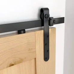 HOMCOM Kit de porte coulissante système galandage avec porte épaisseur 20-25 mm largeur max. 0,9 m charge max. 20 Kg acier noir