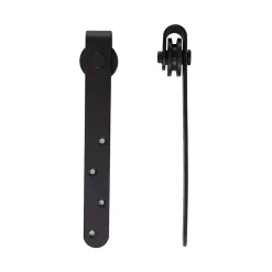 HOMCOM Kit de porte coulissante système galandage avec porte épaisseur 20-25 mm largeur max. 0,9 m charge max. 20 Kg acier noir