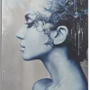 Impression sur toile avec applications multicolores cm 80x3,8x120