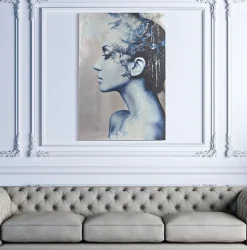Impression sur toile avec applications multicolores cm 80x3,8x120