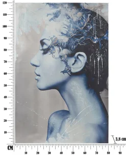 Impression sur toile avec applications multicolores cm 80x3,8x120