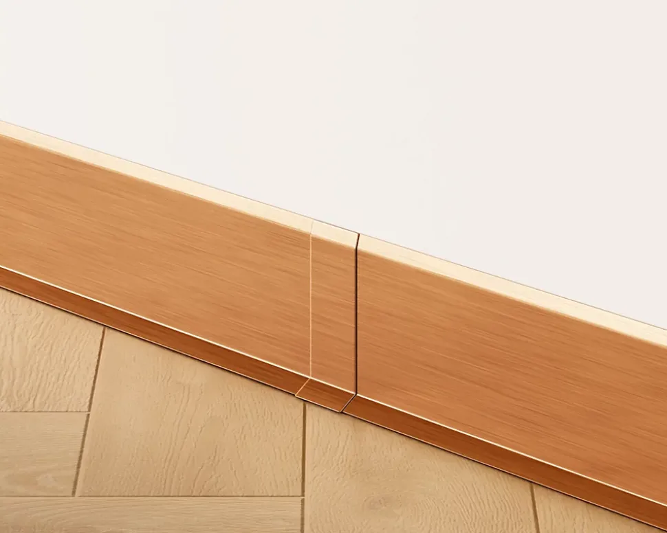 Joint FI en acier inoxydable pour plinthe Cuivre satiné - 60mm x 30mm x 12mm