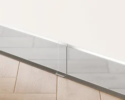 Joint FI en acier inoxydable pour plinthe Argent poli - 100mm x 30mm x 12mm