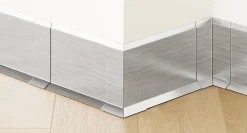 Joint FI en acier inoxydable pour plinthe Argent satiné - 60mm x 30mm x 12mm