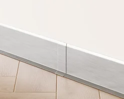 Joint FI en acier inoxydable pour plinthe Argent satiné - 80mm x 30mm x 12mm