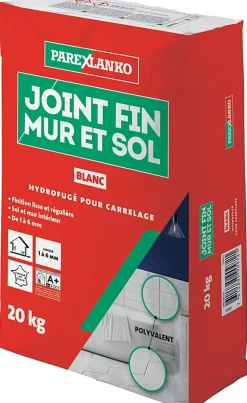 Joint fin pour carrelage mur et sol blanc Parexlanko 20 kg