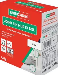 Joint fin pour carrelage mur et sol blanc Parexlanko 2,5 kg
