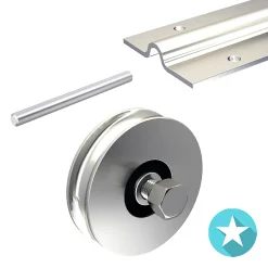 Kit coulissant 12 mm - rails 4 x 1,95 m pour portail de 4 m - 400 kg
