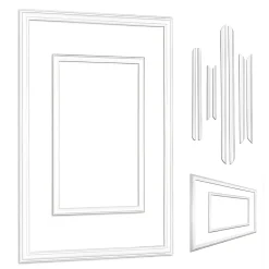 Kit de 2 cadres muraux (8 pièces) DP1 et DP1 mini 39x65+65x99, polystyrène dur antichoc, prêt à poser.