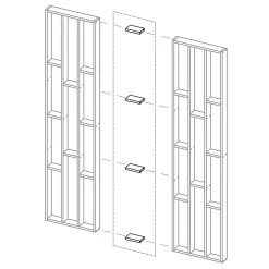 Kit de connexion Claustra MDF imitation chêne 22 x 170 mm Foge