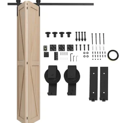 Kit de porte coulissante compatible porte ép. 40-55 mm longueur rail 1,52 m charge max. 90 Kg acier au carbone noir