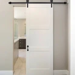 Kit de porte coulissante compatible porte ép. 35-45 ou 40-45 mm longueur rail 1,83 m charge max. 100 Kg acier brun