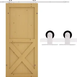 Kit de porte coulissante compatibilité porte épaisseur 35-45 ou 40-45 mm longueur rail 1,83 m charge max. 100 Kg acier blanc