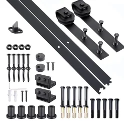 Kit de porte coulissante compatibilité porte d'une épaisseur de 35-45 mm et largeur max. 1 m charge max. 100 Kg acier brun foncé