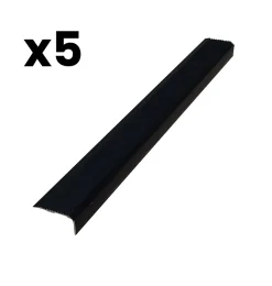 Lot de 5 nez de marche Licorne 36x18x900 mm aluminium anodisé teinte noir