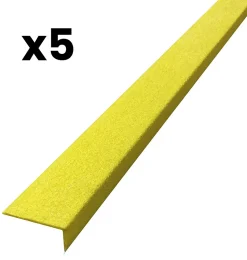 Lot de 5 nez de marche POLYGRAIN 30x50x950mm Jaune