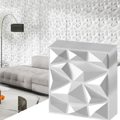 Lot de 100 Panneau Mural Decoratif en Diamant , Panneaux Muraux 3D en PVC, Facile à Découper, Imperméable, Résistant à Chaleur
