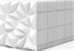 Lot de 40 Panneau Mural Decoratif 3D en PVC 50 x 50 CM, Imperméable,Ininflammable, pour Salon, Chambre, Bureau
