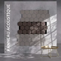 Lot de 2 Panneaux Hexagonaux H. 76 cm L. 62 cm - Noyer Feutre Noir
