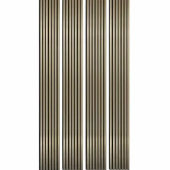 Lot de 4 Panneaux tasseaux bois 250 x 30 x 1,9 cm - gold/feutrine noir - 3m²