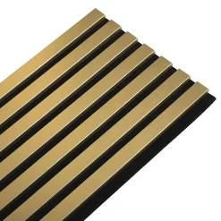 Lot de 4 Panneaux tasseaux bois 250 x 30 x 1,9 cm - gold/feutrine noir - 3m²